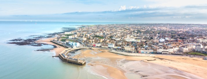 Margate Beach from London by train Railcard